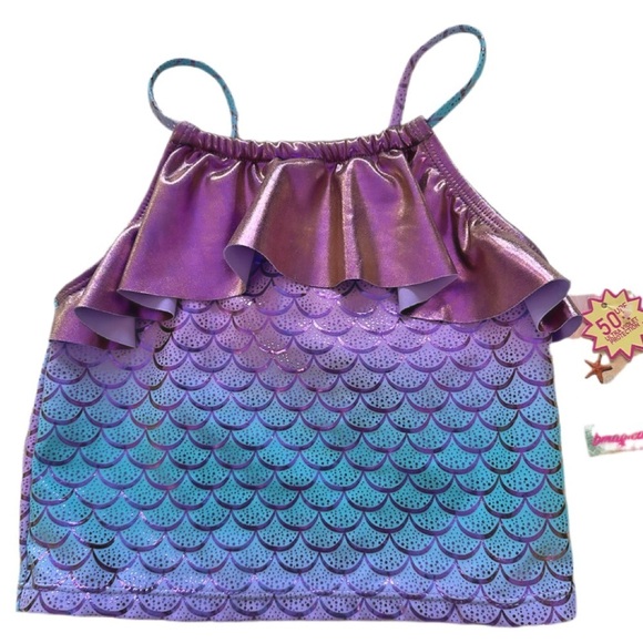 btween bmagical 3Pc Mermaid Skirt Tankini Set Girls Size 8 UPF 50 Multicolor NWT - Picture 3 of 11